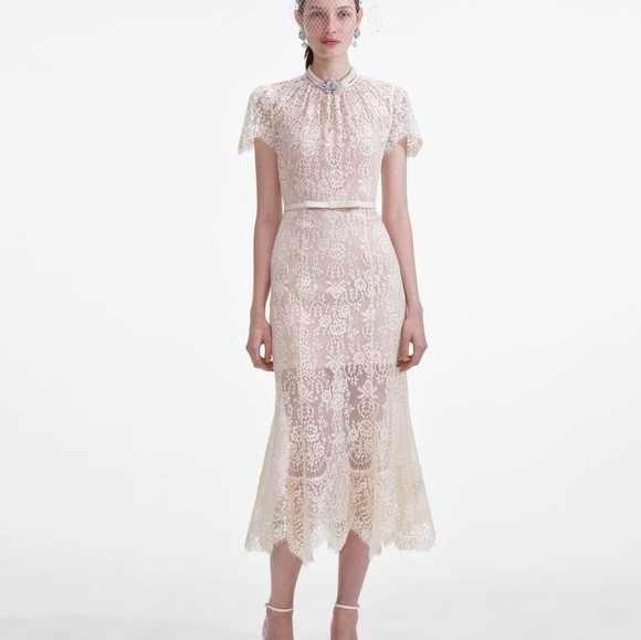 Self-Portrait White Lace Midi Dress - threedaughtersproperties.com Self-Portrait White Lace Midi Dress - threedaughtersproperties.com